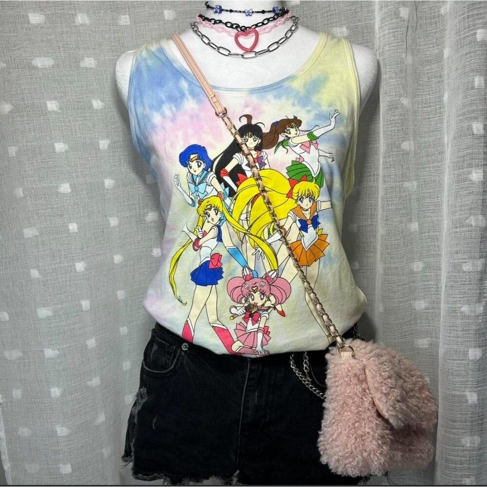 Sailor Moon Tank Top Anime Tie Dye Multicolor Tank Top